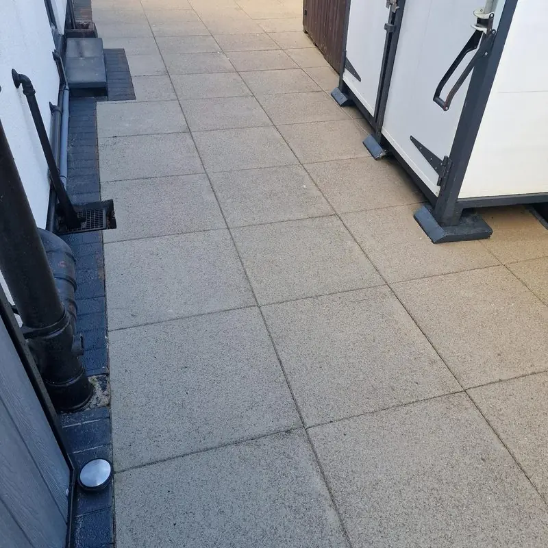 After: Concrete flag driveway clean, Golborne